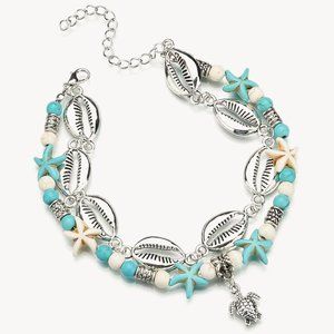 Sexy Tortoise Charm Shell Decor Layered Anklet